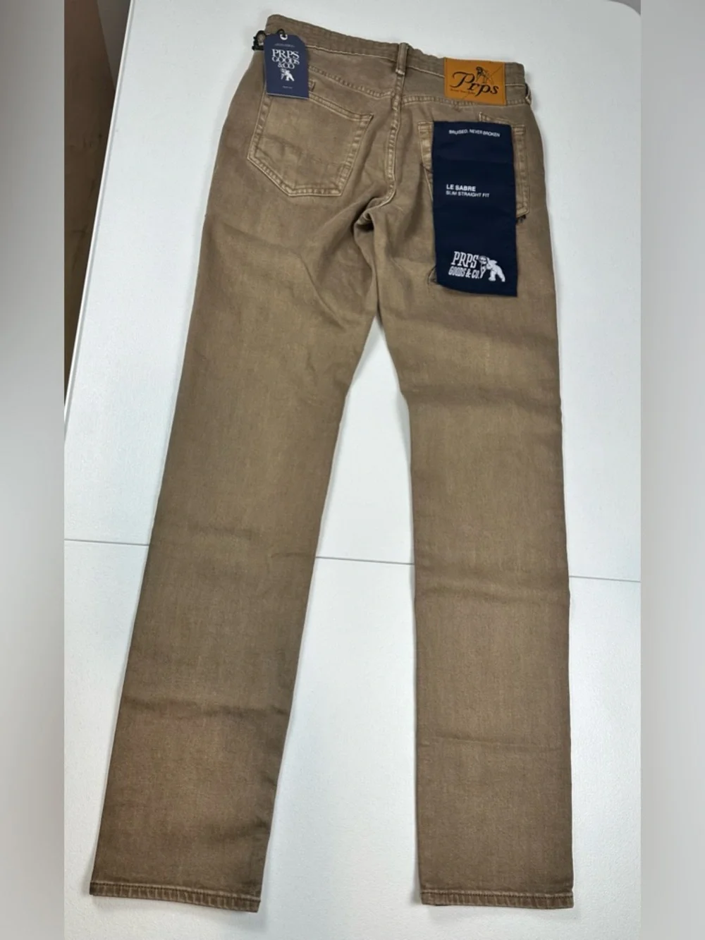 PRPS Le Sabre Jeans Men’s 28x33 Brown Slim Straight Fit Japanese Denim‎ NWT